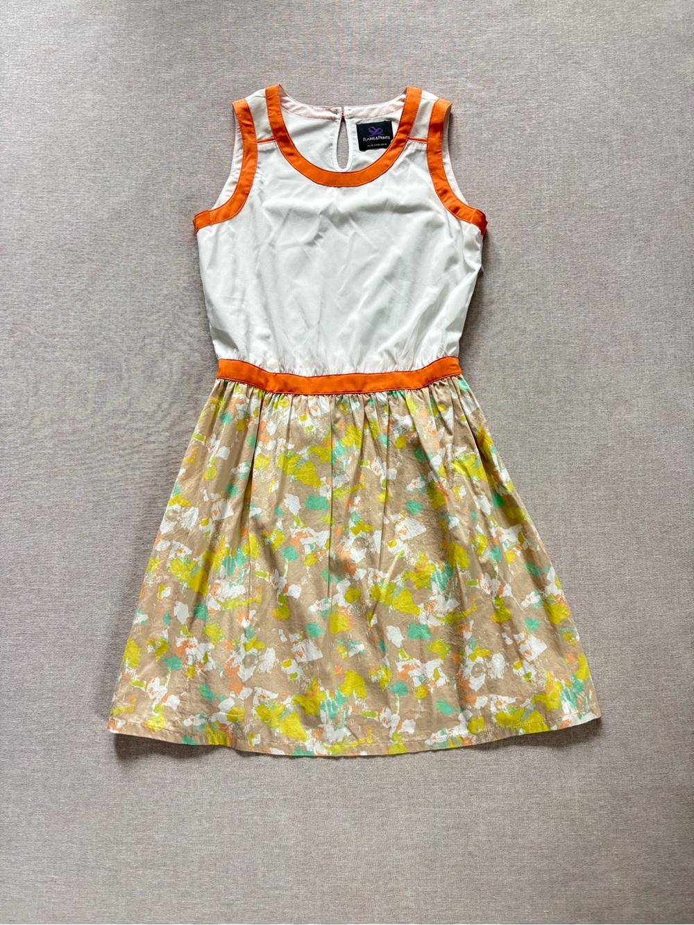 Plains & Prints orange print retro mod dress size 4